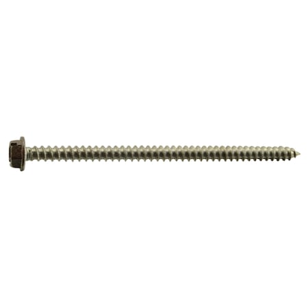 Midwest Fastener Sheet Metal Screw, #8 x 3 in, Painted 18-8 Stainless Steel Flange Hex Head 10 PK 71067